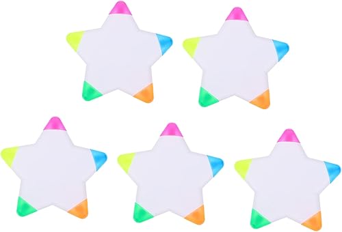Operitacx Rotuladores 5 unids Multifuncional Premium Forma Profesional Creativo Rotulador Oficina para Forma de Estrella Bolígrafos Prácticos