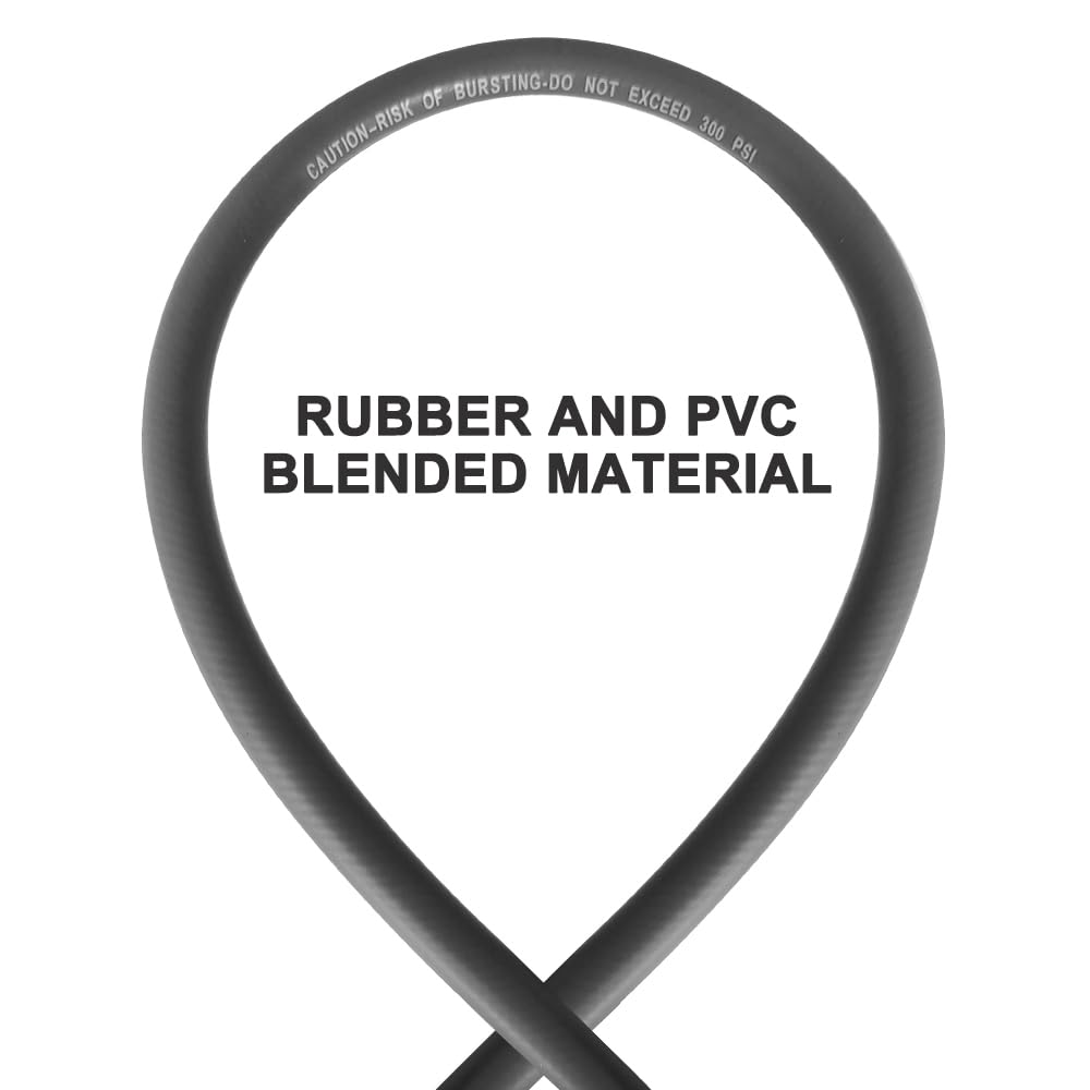 Tubo dell'aria ibrido in PVC/gomma grigio con attacco rapido in acciaio europeo da 1/4" e raccordi a innesto, lunghezza 15 m