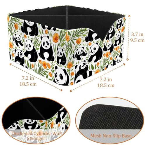 Rangement cosmétiques et papeterie panda : format compact à compartiments multiples - 4