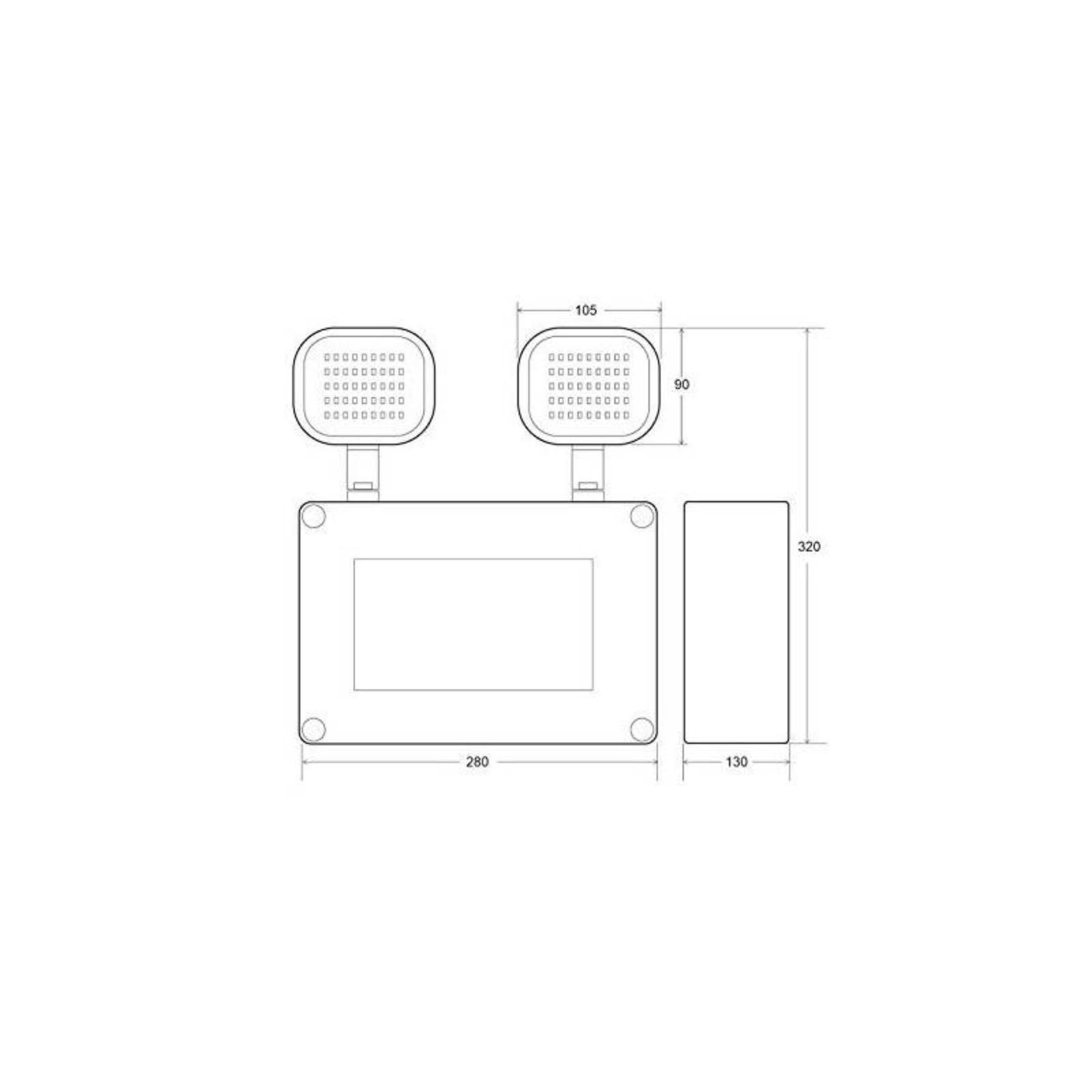 BARCELONA LED Luz de Emergencia LED Industrial 12W (2x6W) IP65 Impermeable – 600 lm – Batería 6V 4500mAh – Autonomía 3h, Activación Automática, Iluminación de Seguridad para Naves, Parkings y Salidas