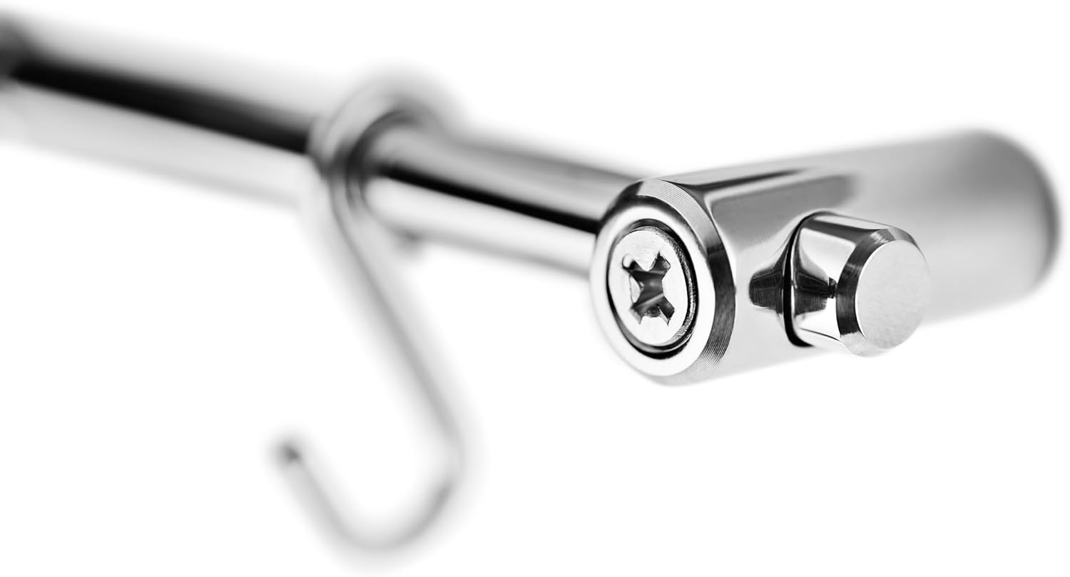 Eva Trio Kitchen Bar with 6 S-Hooks Stainless Steel Kitchen Bar with Six S-Hooks for Hanging Kitchen Utensils and Pans or Towels in the Bathroom Polished Steel