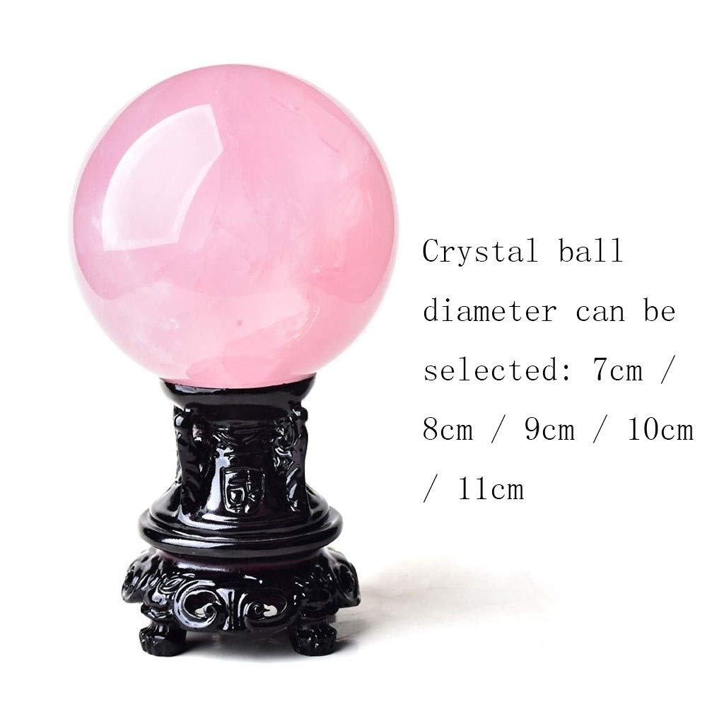 bola de cristal (en la magia occidental) 3.9 pulgadas (100 mm) de la bola de cristal rosado natural con resina de soporte y caja de regalo for la bola decorativa, Fotografía Lensball, Mirando adivinac