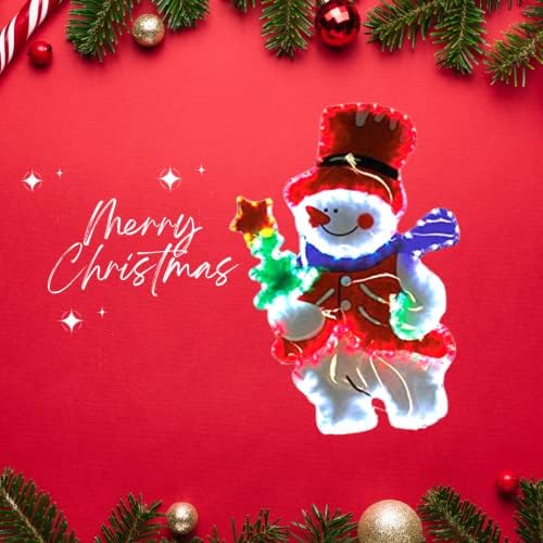 Garden Mile® Large Snowman Multi Function Rope Light Silhouette Pre-Lit with Multicoloured LED Lights Waterproof Indoor Or Outdoor Christmas Decoration Fairy Lights 60cm