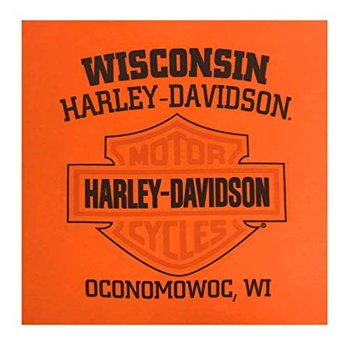 Harley-Davidson Men's Long Sleeve Orange Bar & Shield Black Shirt 302917442