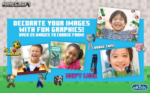 Image of Minecraft Kids Camera with SD Card, Digital Camera for Kids with Video