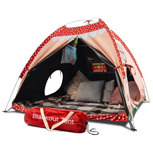 Blackout Sensory Tent for Kids with Autism - 51'x 51'x 40' Calming Corner, Easy to Assemble & Durable with Clear Phone Pocket and Mesh Storage – Ideal for SPD, ADHD & Autistic Children Mushroom Tent