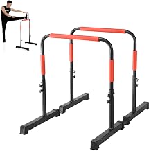 Dip Bar, Adjustable Dip Stand Station for Full Body Strength Training, with Safety Connector, Adjustable Height from 31.5 40