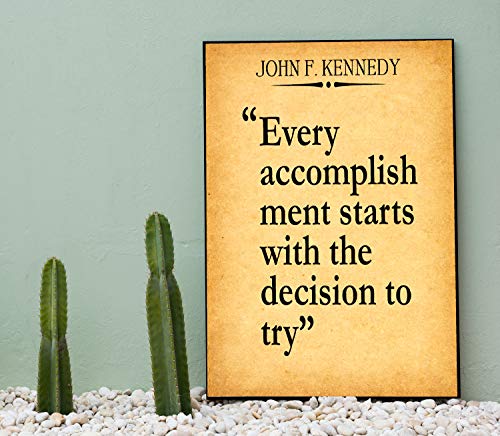 Affiche Citation JFK Vintage A2 - Poster Inspirant de Motivation pour Bureau