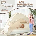 Toddler bed Tent Canopy: Lights & Flags Indoor Floor Bed Kids Tent PlayHouse - Portable & Foldable Twin Bunk bed Curtains - Large Size Girls & Boys House Bedroom Privacy Space Sleeping Tents Gifts - Image 4