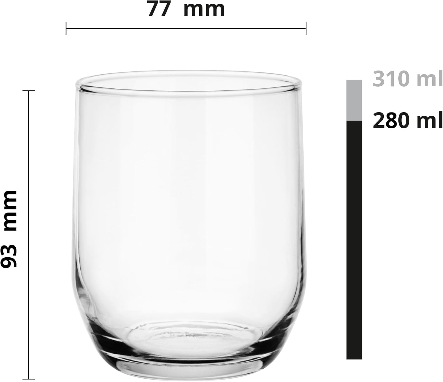 Glasmark Krosno Glasses Set of 6 0.3 Litre Cocktail Glasses Cocktail Drinking Glasses Water Glasses Dishwasher Safe Children's Glasses Small Glasses Juice Glasses 6 x 300 ml