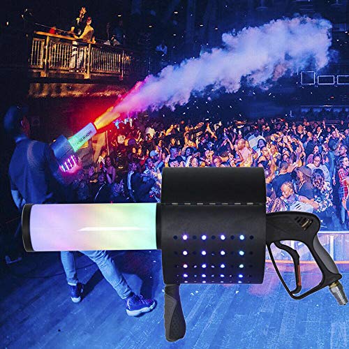 LED 7-Color CO2 Fog Machine Confetti Cannon Machine Handheld LED CO2 Jet Machine LED RGB CO2 Gun DJ Effects Fogger Smoke Gun for Nightclub DJ Club Live Party