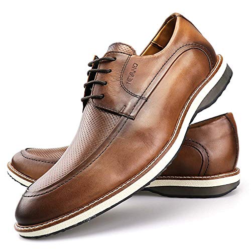 Sapato Casual Oxford Masculino Couro Caramelo Tamanho:43;Cor:Marrom;Gênero:Masculino