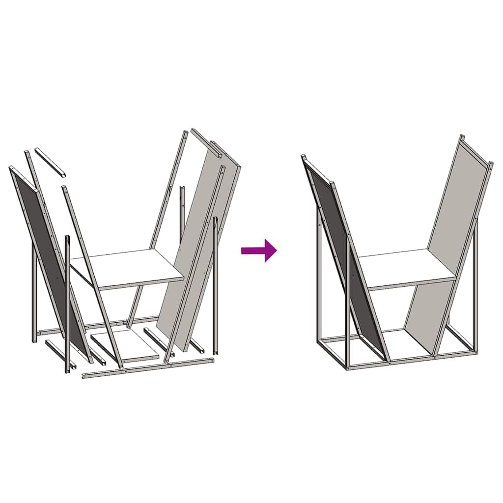 Estantería para leña negra de acero laminado en frío, 69,5 x 35 x 81 cm, estantería para leña con gran almacenamiento, soporte para leña para salón, jardín, terraza, resistente a la intemperie