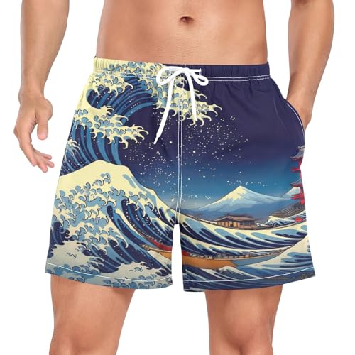 Great Wave Mens Swim Trunks, Quick Dry Mens Boardshorts, 4.7 Inches Inseam Mens Bathing Suits with Mesh Lining（805） - Main Image