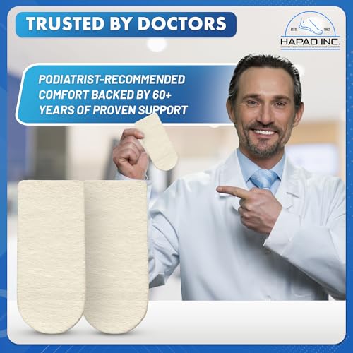 Image of HAPAD 3 /4 Length Heel Lift 3 inch x 3 /8 inch - Wool Felt Shoe Pad for Uneven Legs | Extends To The Ball Of The Foot For Greater Comfort, Recommended For Achilles Tendinitis Relief, Self-Adhesive, Breathable