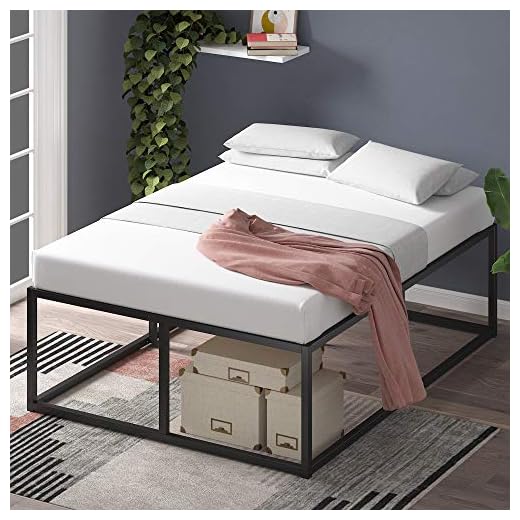 Zinus Joseph 18 Inch Metal Platforma Bed Frame / Mattress Foundation / Wood Slat Support / No Box Spring Needed / Sturdy Steel Structure, Queen