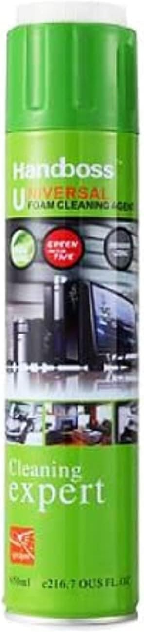 Handboss Universal Foam Cleaning Agent, Green 650ml For Upholstery, Glass, Plastic And Metal, Cars, Camera, Lens, Binocular, Laptop, TV, Monitor, Smartphone, Tablet, Spectacles, Sunglasses