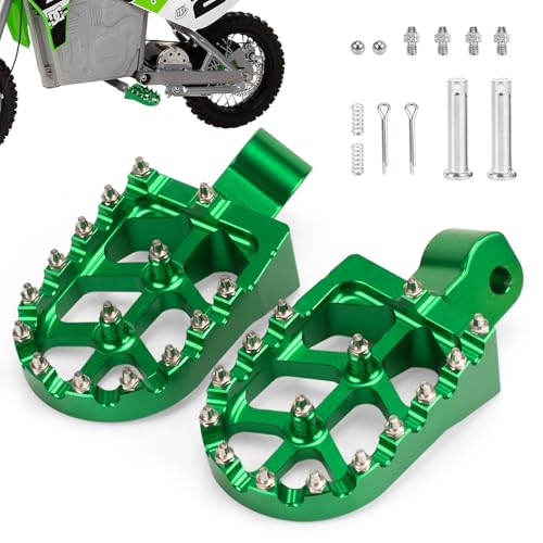 XINGWU Dirt Bike Foot Pegs for MX650 CNC Aluminum Pegs Heavy-Duty Foot Rest Pedals Compatible with Razor MX650 MX500 SX500 Electric Dirt Bikes Footpegs (Green)