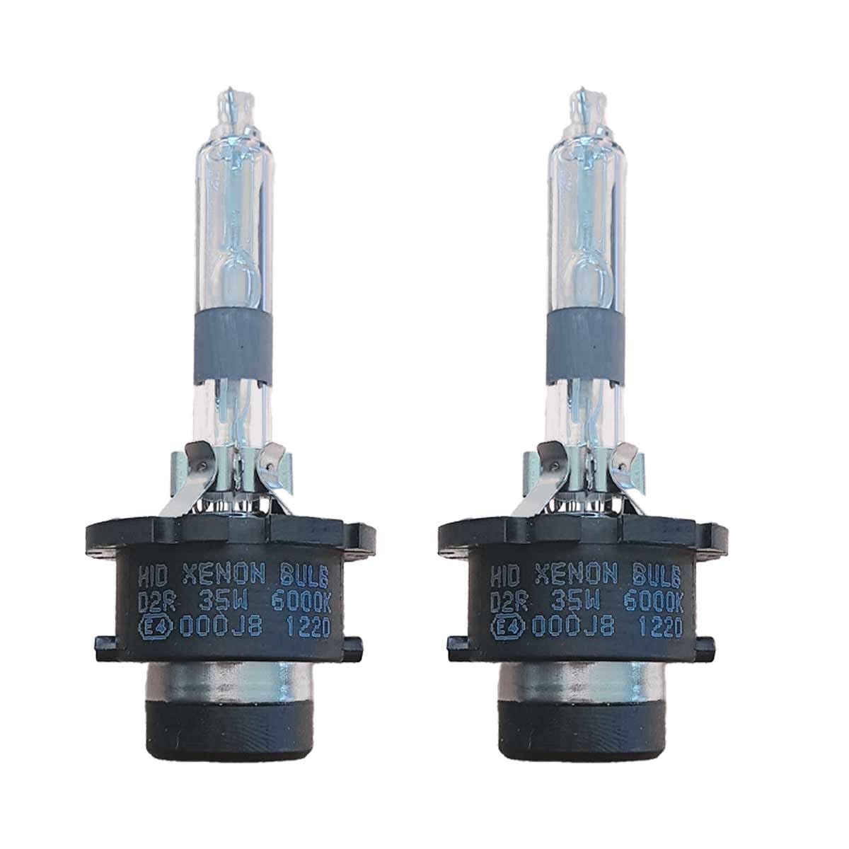 A2ZWORLD HID Xenon D2R 6000K 85V 35W 3600 Lumen, 2 Pezzi, Luce di Ricambio Fari Auto, Alta Compatibilità, Base in Metallo