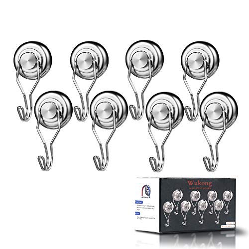 Wukong 18 Pieza Super fuerte neodimio ösenmagnet gancho magnético, fuerte Fuerza de tracción 8 kg Super Potente redondo Imanes de neodimio