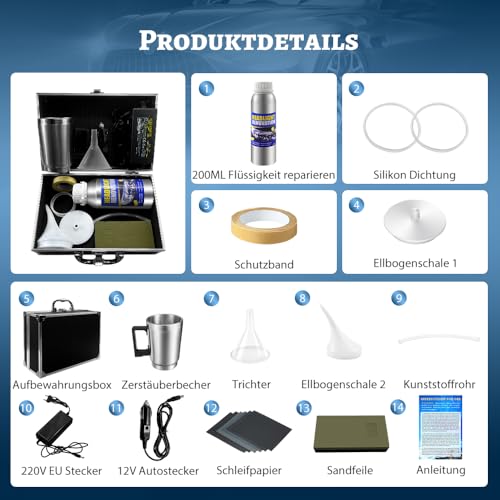 Qunbanty Kit Reparación Faros 200ML Pulido Faros Coche,Kit Pulir Faro,Kit Renovador Faros Coche,Kit Reparación Lentes Faros Coche,Kit de Herramientas Restauración Farospara Amarillear/Rayones/Grietas - imagen 2