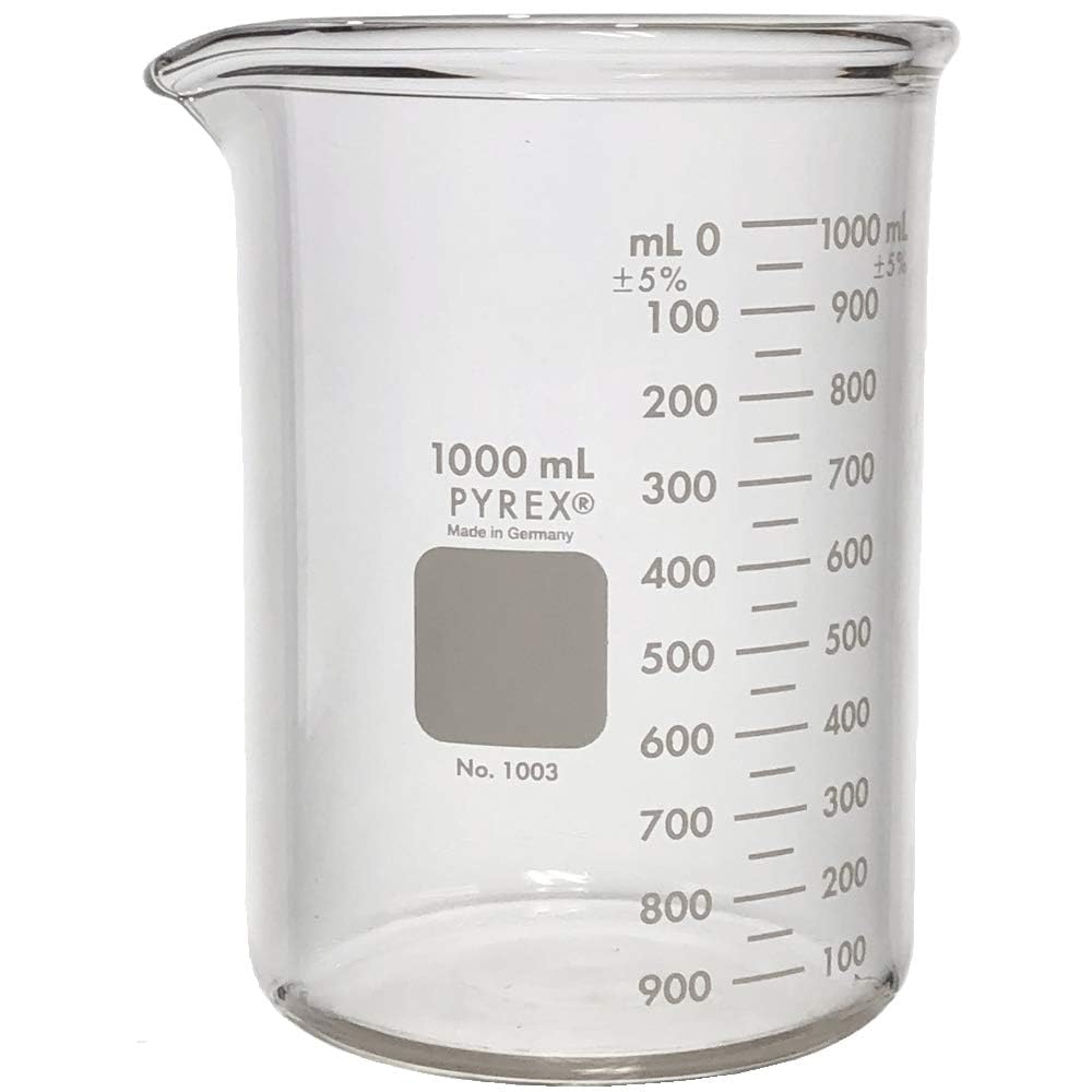 Pyrex 1003-1CN Heavy Duty Griffin 1003 1L Beaker Double Scale Graduate, Glass — Amazon image 2