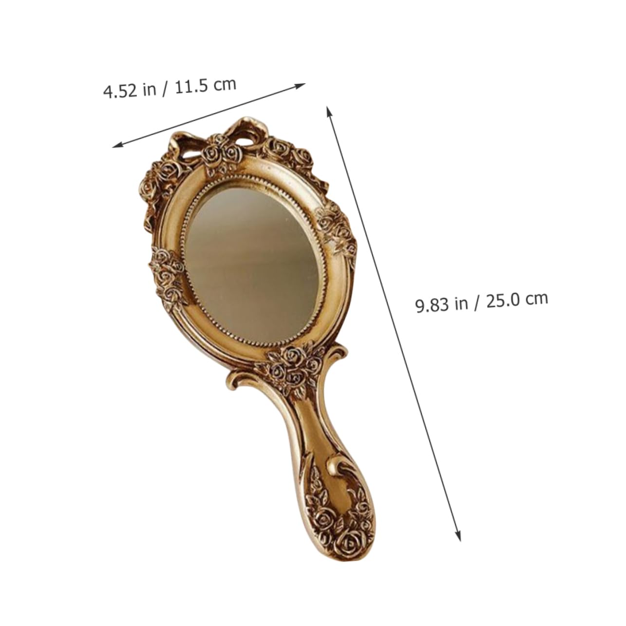 BIUDECO Vintage Handheld Makeup Mirror 2pcs Retro Travel Mirror Handle for Women Makeup Compact