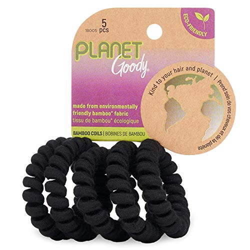 Goody Planet Goody Elastic Thick Hair Coils - 5 Count, Solid Pack - Medium Hair to Thick Hair - Hair Accessories for Women and Girls