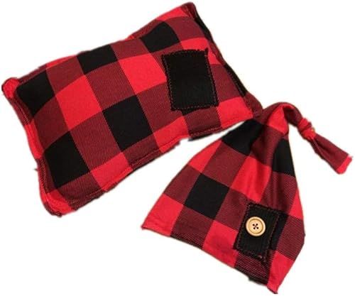 Miniatura 3 de KAIXIN Traje de fotografía para bebé recién nacido, con sombrero y almohada, accesorios para fotos de bebé, color rojo, talla M, Rojo -
