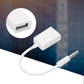 Cuifati 3.5mm Jack to USB Cable, 3.5mm Male Plug Jack to USB Female AUX Audio Cable Adapter Converter with PVC Cord for Car Audio