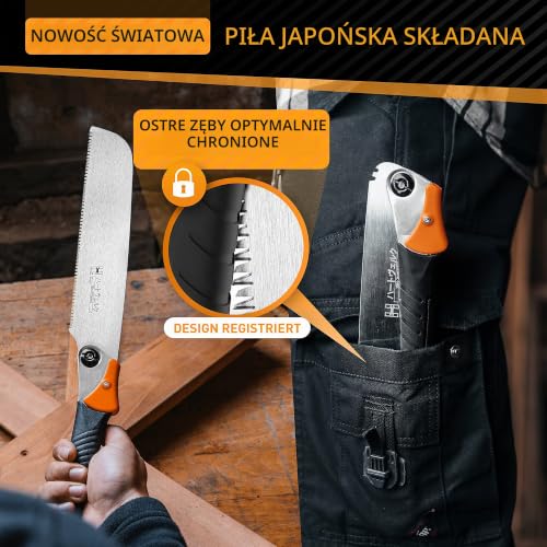 HARDTWERK Zen Kataba piła japońska składana (Kataba) 240 mm ze stali węglowej SK4 dla majsterkowiczów i zastosowań komercyjnych – japońska piła precyzyjna do drewna – piła do drewna