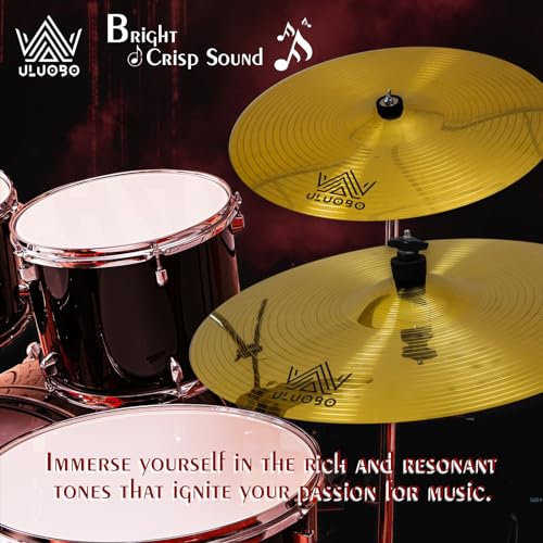 ULUOBO Cymbal Pack, 6 Pieces Drum Cymbals Set 10\'\'/14\"/16\"/18\"/20\" Cymbals for Drums