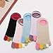 Leadigol 5 Pairs Toe Socks, No Show Cotton Low Five Finger Socks, Women's Toe Socks for Running, Cotton Five Finger Socks, Anti-Slip Fashion Socks