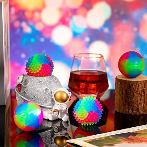 Chutoral 4 Pcs Light Up Dog Balls Glow in The Dark Dog Toys LED Flashing Ball Interactive Rubber Dog Balls Bounce-Activated Puppy Toys Elastic Toss Fetch Toys for Puppy, Cat, Dog Chewing Playing, 55mm