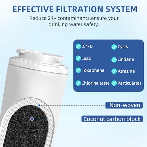 UKF8001 Water Filter Replacement for Kitchenaid, Whirlpool EDR4RXD1, Fiter 4, Fit Kitchen aid Refrigerator Krfc300ess01 wrx735sdhz00 wrx735sdhz01 UKF8001AXX-200, HDX FMM-2, 3 Filter SETFEEL - Thumbnail 4
