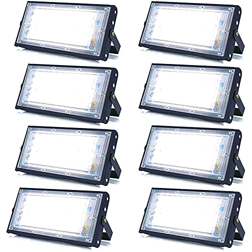 Image of MLD BL2241 30W Led Flood Light AC 230V Waterproof Brick Focus Floodlights for Indoor Outdoor Lights | White | 30 Watt | Pack of 8