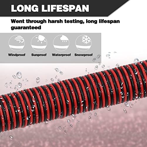 16AWG 1.3mm² Silicone Electrical Wire 2 Cord Extension Cable [Black 10m Red 10m]Oxygen Free Stranded Tinned Copper Wire 16 Gauge Hookup Wires kit Copper Wire Hookup Model Lead Wire