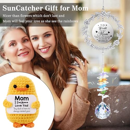 Gifts for Girlfriend, Girlfriend Gifts Mothers Day Sun Catcher I Love You Gift for Her Suncatcher Decoration Postive Duck with Inspirational Saying Birthday Anniversary Stocking Stuffers for Teens