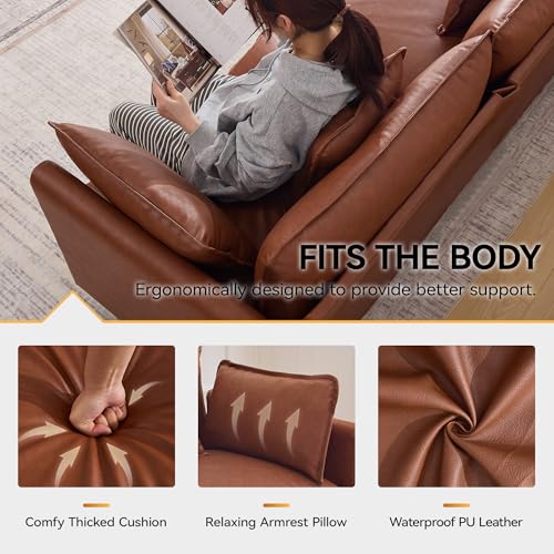 V-Shaped Cloud Leather Sofa