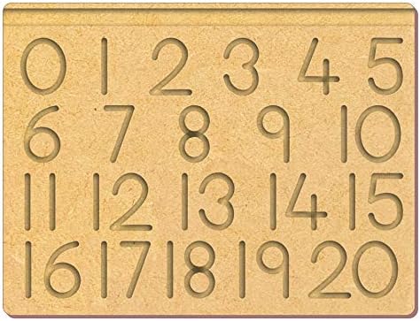the kiddy depot - number tracing 0 - 20 tracing board-Brown