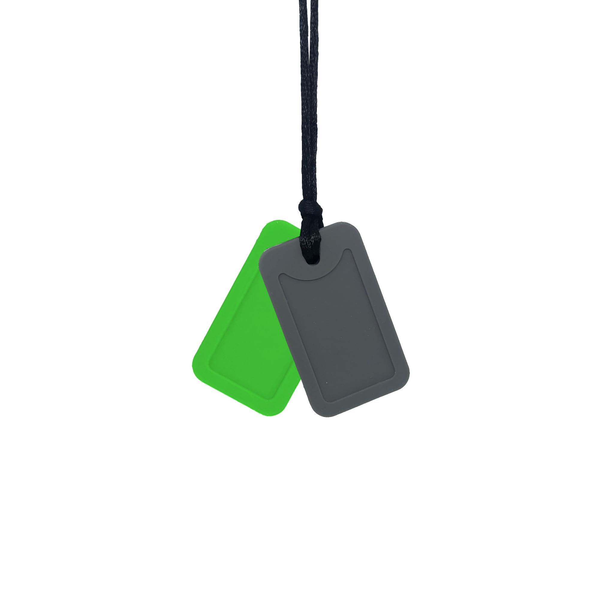 Sensory Oojamabobs - Dog tags pendant chew necklace - Autism - Grey MIX 'N' MATCH! (Grey & green)