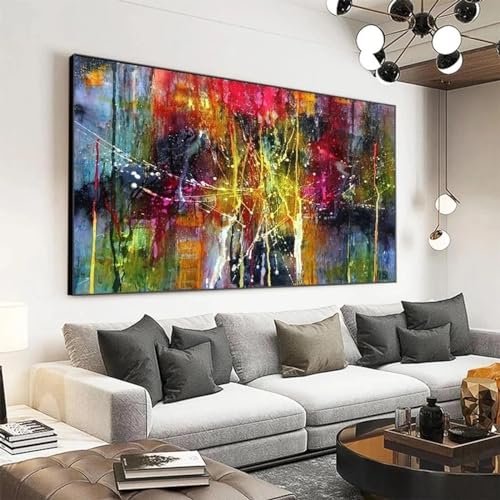 Image murale pour salon accueillant et décoration murale colorée