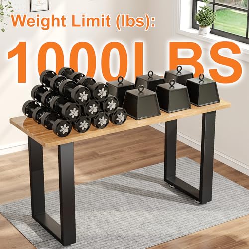 SKYSEN 28" Metal Table Legs, Desk Legs, Coffee Table Legs,Bench Legs for Desk, Coffee Tables, Dining Tables, Benches-28 * 17.7" Square Shape- Heavy Duty- Thickened Material- Black(zt-f-28"*17.7")