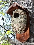 SISTERBIRD Bird Houses for Outside Birdhouses Grass Hand Woven Natural Nest Outdoor Hanging Hummingbird Finch Canary Chickadee