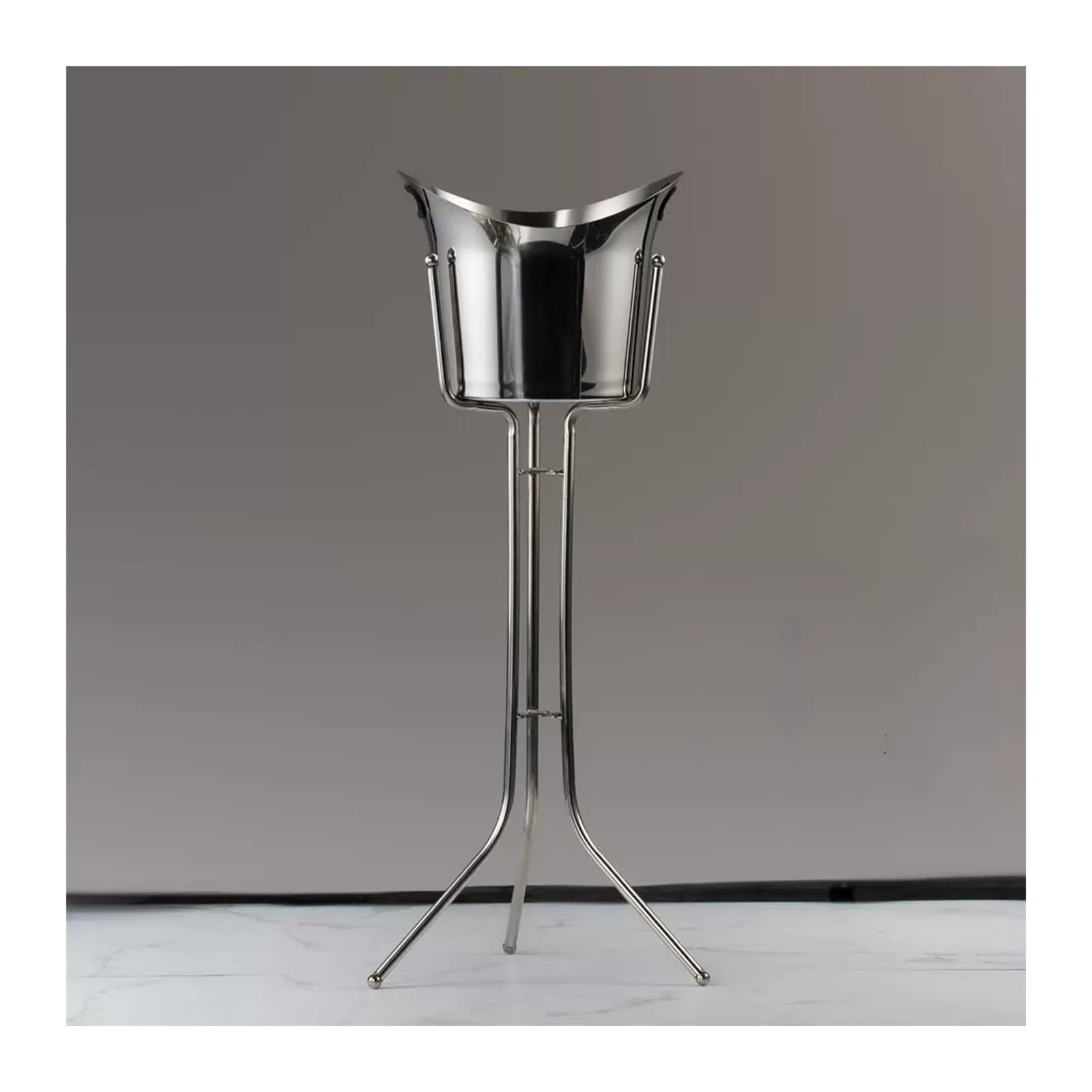Secchiello per Champagne in Acciaio Inox con Supporto, refrigeratore per Vino da Pavimento, Secchiello per Ghiaccio per Feste, Bar, Matrimoni, Uso Interno ed Esterno, Colore Oro