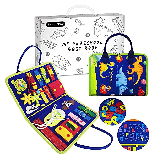 LearnToy Dinosaur Montessori Toys Preschool Learning Toys for Toddlers 3 4 5 Years Old, Toddler Busy Board-Educational Toys, Sensory Board, Autism Toys, Toddler Activities Board as Toddler Travel Toys