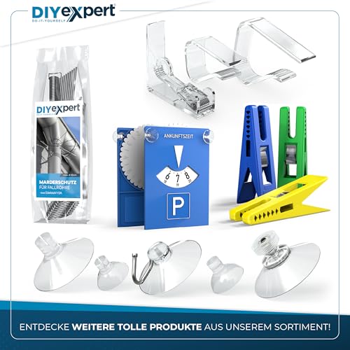 Foto von DIYexpert Tischtuchklammern Transparent Made in Germany [bis 45 mm] [4 Stück] Stabile Tischdeckenklammern – Wetterfest & rutschfest – Tischklammern für Garten, Balkon & Innenbereich