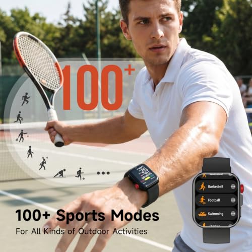 Image of Smart Watch for Men Women, Fitness Tracker Smartwatch 1.83 inch HD IP68 Black