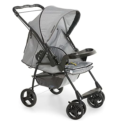 Galzerano Carrinho Para Bebê Passeio Berço Travel System Alça Reversível 0 Até 15Kg Milano Cinza