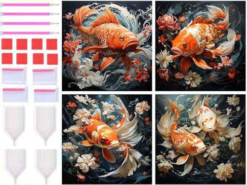 Peinture Diamant Fleur Koi anti-stress : Évitez la fatigue visuelle avec ce kit de broderie 5D